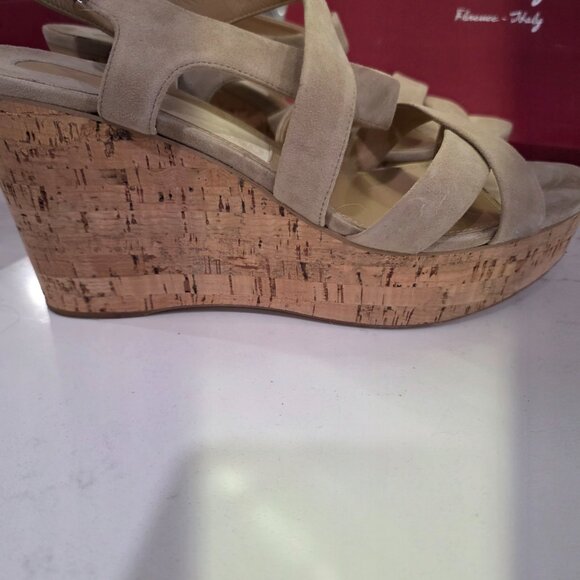 Salvatore Ferragamo Strappy Cork Wedge Sandal - Picture 4 of 5